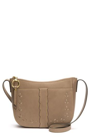 Frye Ilana Peforated Leather Crossbody Bag - Grey