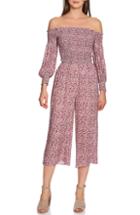 Women's 1.state Wildflower Off The Shoulder Crop Jumpsuit, Size - Pink
