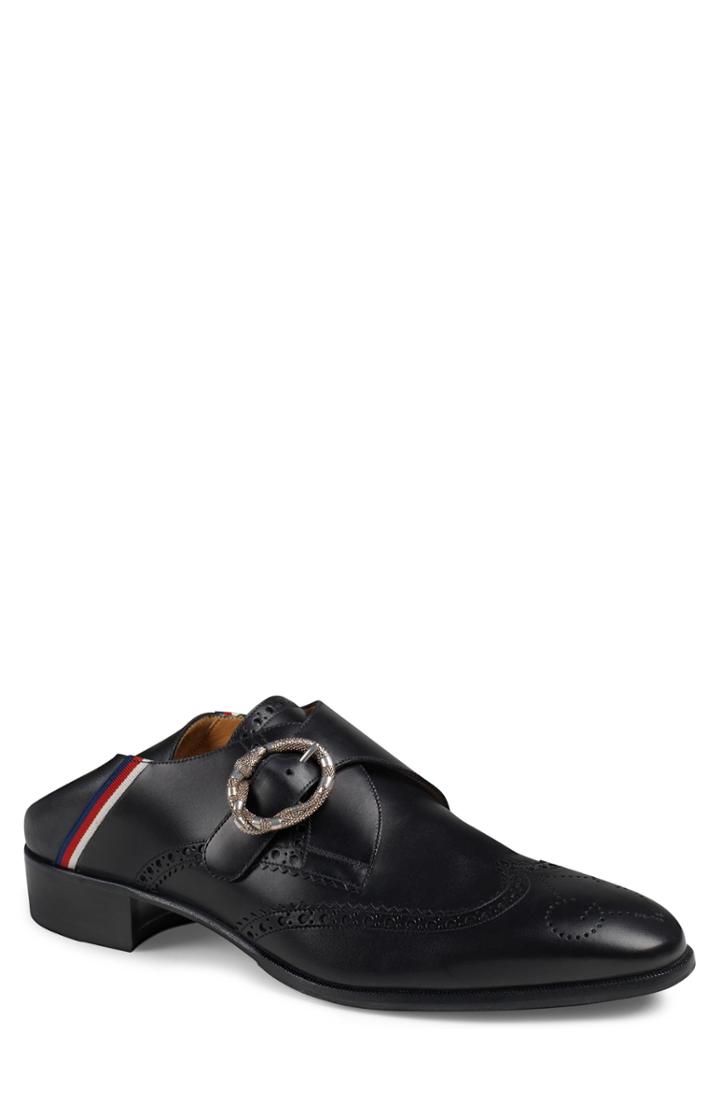Men's Gucci Sylvie Web Monk Shoe Us / 7uk - Black