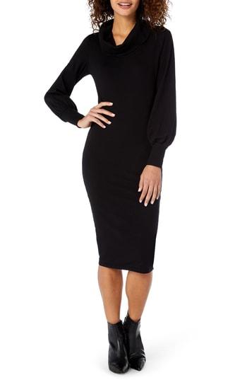 Women's Michael Stars Cowl Neck Body-con Dress - Black
