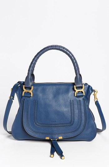 Chloe 'medium Marcie' Leather Satchel - Blue