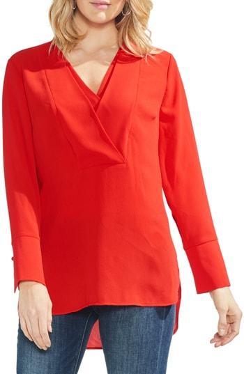 Women's Vince Camuto Layered V-neck Blouse, Size - Red