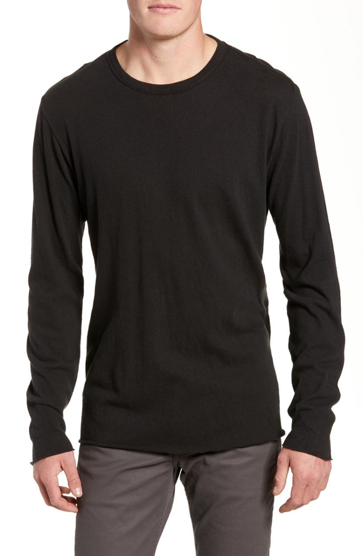 Men's Rag & Bone Contrast Stitch Long Sleeve T-shirt - Black