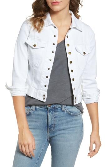 Women's Current/elliott 'the Snap' Stretch Denim Jacket - White