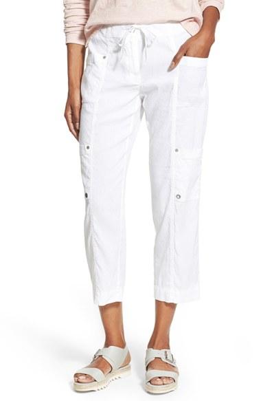 Women's Eileen Fisher Crop Cargo Pants - White