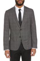 Men's Boss Nobis Trim Fit Plaid Wool & Silk Blend Sport Coat