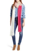 Women's Kate Spade New York Brushed Colorblock Blanket Scarf, Size - Pink