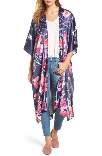 Women's Nordstrom Floral Kimono, Size - Blue