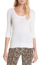 Women's Rebecca Taylor Ruffle Neck Merino Wool Sweater - Ivory