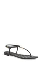 Women's Tory Burch 'marion' Quilted Sandal .5 M - Black