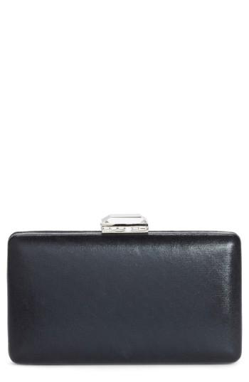 Nordstrom Metallic Box Clutch - Black