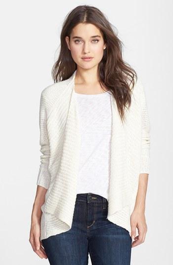 Velvet By Graham & Spencer Drape Front Cardigan Milk/ White