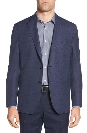 Men's Ted Baker London Kyle Trim Fit Solid Wool Sport Coat L - Blue