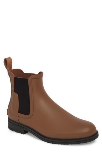 Men's Hunter Original Refined Waterproof Chelsea Boot M - Brown