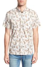 Men's Billy Reid Tuscumbia Standard Fit Short Sleeve Sport Shirt, Size - Ivory