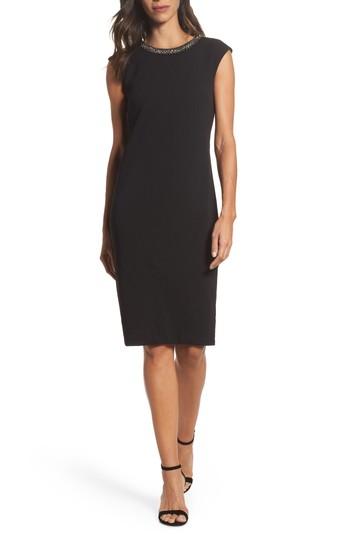 Women's Chetta B Embellished Sheath Dress - Black