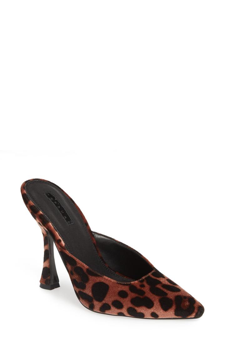 Women's Topshop Gloss Almond Toe Mule .5us / 35eu M - Brown