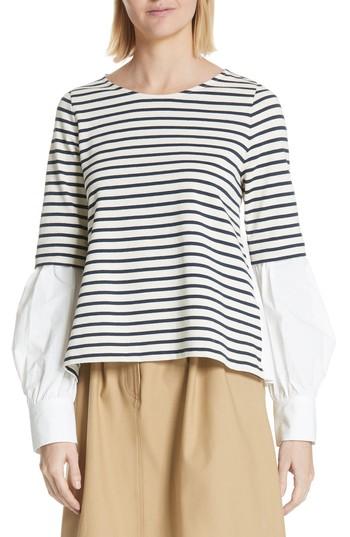 Women's Sea Levine Mixed Media Top - Ivory