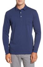 Men's Peter Millar Mountainside Long-sleeve Pocket Polo - Blue