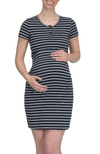 Women's Modern Eternity Maternity/nursing Henley T-shirt Dress