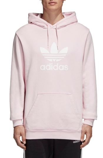 Men's Adidas Originals Trefoil Logo Pullover Hoodie - Pink