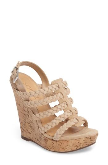 Women's Schutz Abigally Wedge Sandal .5 M - Beige