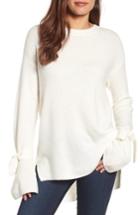 Women's Halogen Tie Bell Sleeve Sweater, Size - Ivory