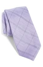 Men's The Tie Bar Stat Check Linen & Silk Tie, Size - Purple