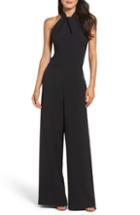 Women's Julia Jordan Halter Wide Leg Jumpsuit - Black