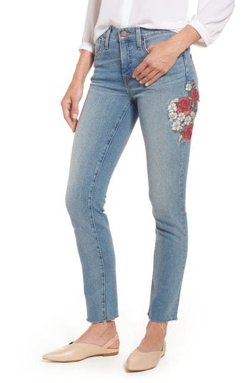 Women's Caslon Sage Embroidered Slim Straight Leg Jeans