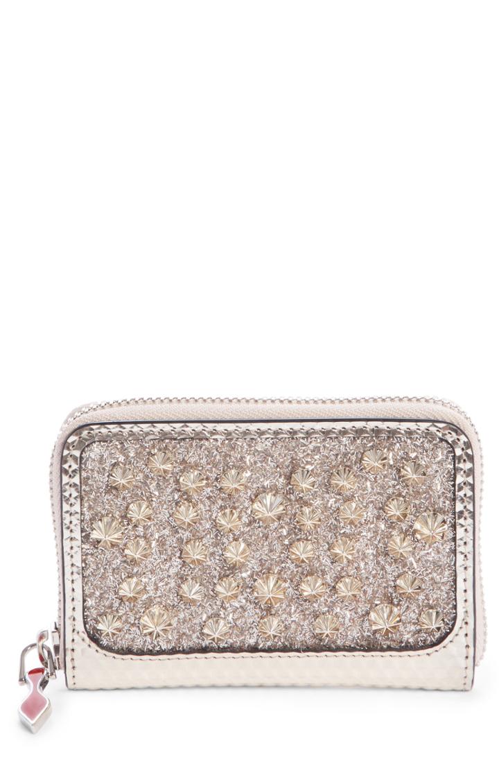 Women's Christian Louboutin Panettone Glitter Coin Purse - Metallic