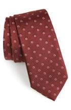 Men's Salvatore Ferragamo Fabrian Print Silk Tie, Size - Burgundy
