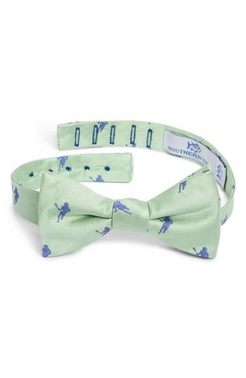 Men's Southern Tide Littleton Lacrosse Silk Bow Tie, Size - Green