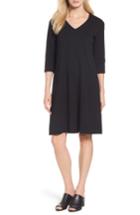 Women's Eileen Fisher Stretch Organic Cotton Jersey Shift Dress - Black