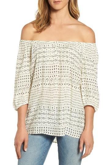 Women's Velvet By Graham & Spencer Print Gauze Peasant Top