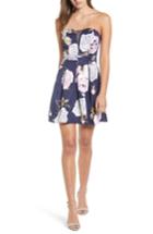 Women's Speechless Floral Strapless Dress - Blue