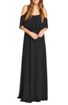Women's Show Me Your Mumu Caitlin Cold Shoulder Chiffon Gown, Size - Black