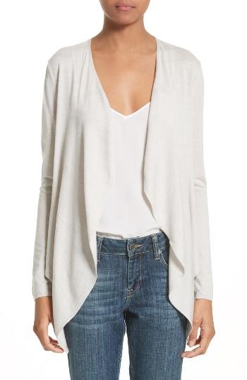 Women's Burberry Tordino Merino Wool & Silk Waterfall Cardigan