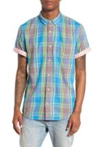 Men's The Rail Short Sleeve Plaid Duofold Shirt - Blue