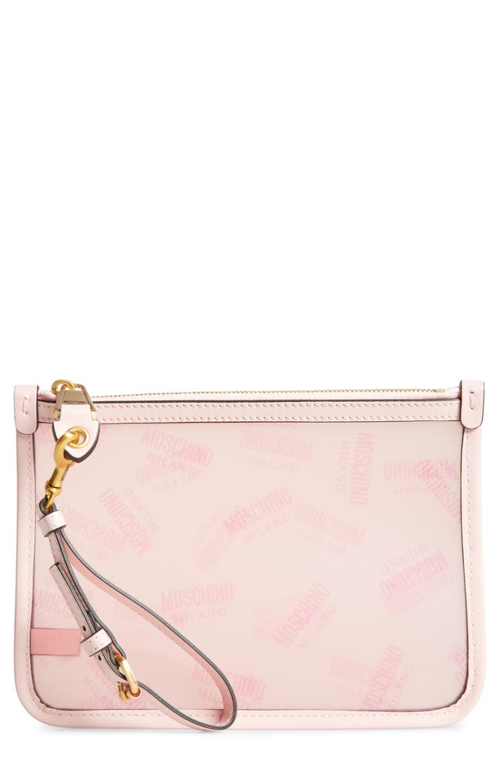 Moschino Transparent Logo Pouch - Pink