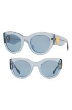 Women's Versace Tribute 51mm Cat Eye Sunglasses - Transparent Azure Solid