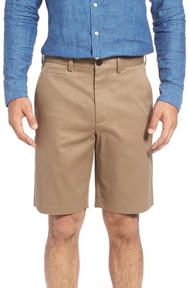 Men's Nordstrom Men's Shop Smartcare(tm) Flat Front Shorts - Beige