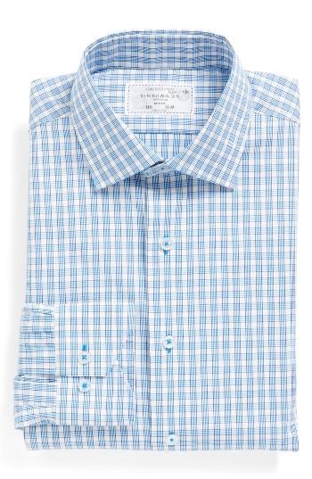 Men's Lorenzo Uomo Trim Fit Plaid Dress Shirt .5 - 32/33 - Blue