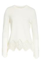 Women's Ted Baker London Aylex Lace Detail Wool Cashmere Blend Sweater - Ivory