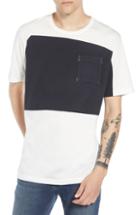 Men's French Connection Asymmetrical Colorblock Pocket T-shirt, Size - White