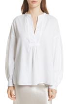 Women's Vince Shirred Cotton Blouse - White