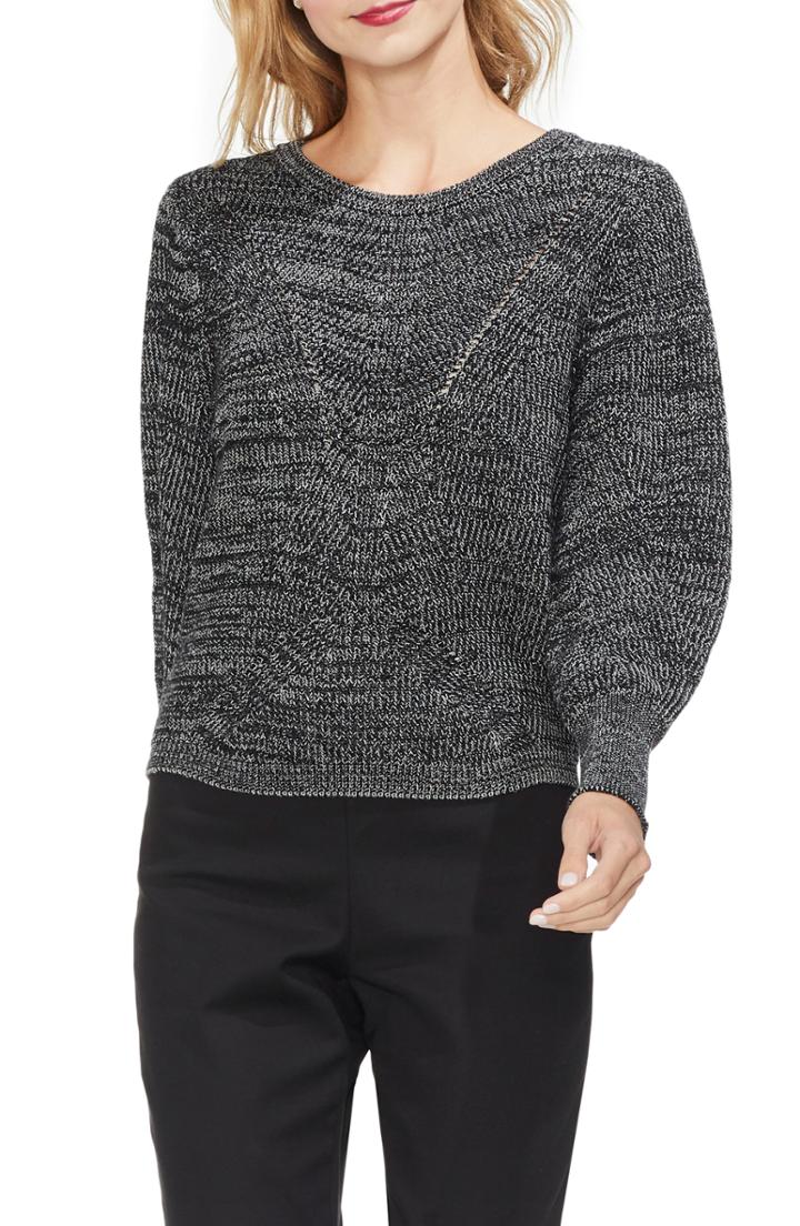 Women's Vince Camuto Lace-up Back Sweater - Black