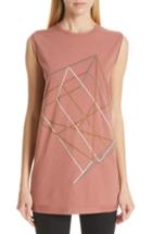 Women's Rick Owens Embroidered Cotton Tank Us / 40 It - Red