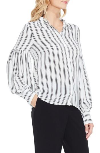 Women's Vince Camuto Stripe Puff Sleeve Blouse - White