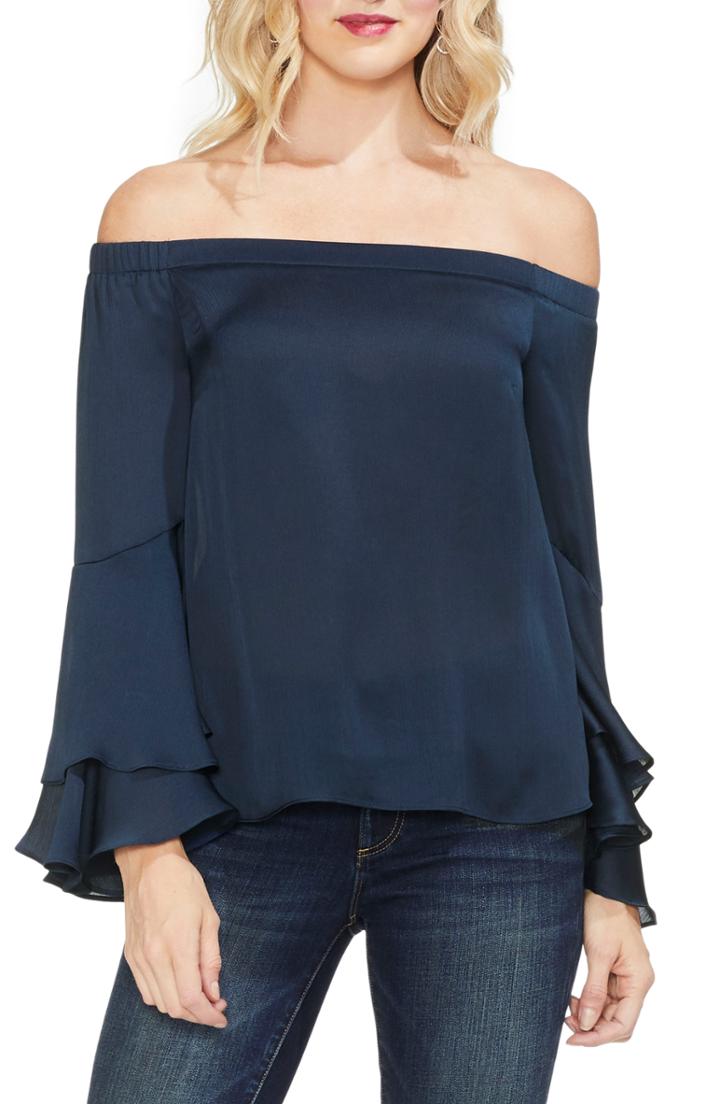 Women's Vince Camuto Bell Sleeve Off The Shoulder Top - Blue